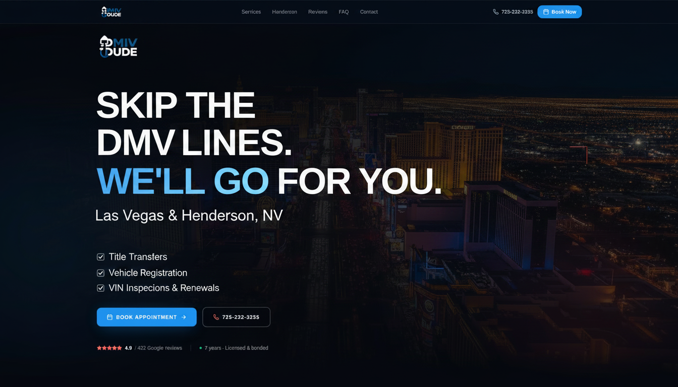 Nevada VIN Inspection — Las Vegas & Henderson | The DMV Dude