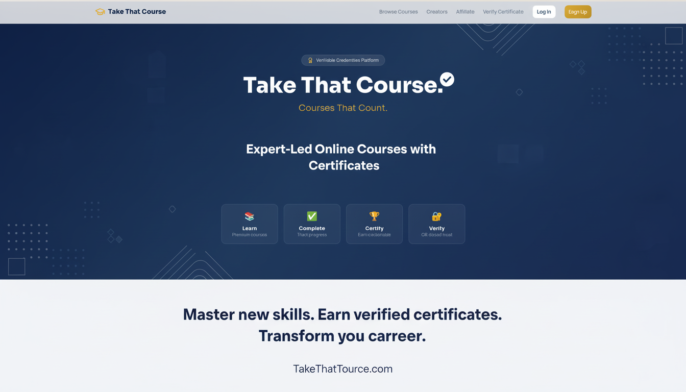 Take That Course — Expert-Led Online Courses with Certificates