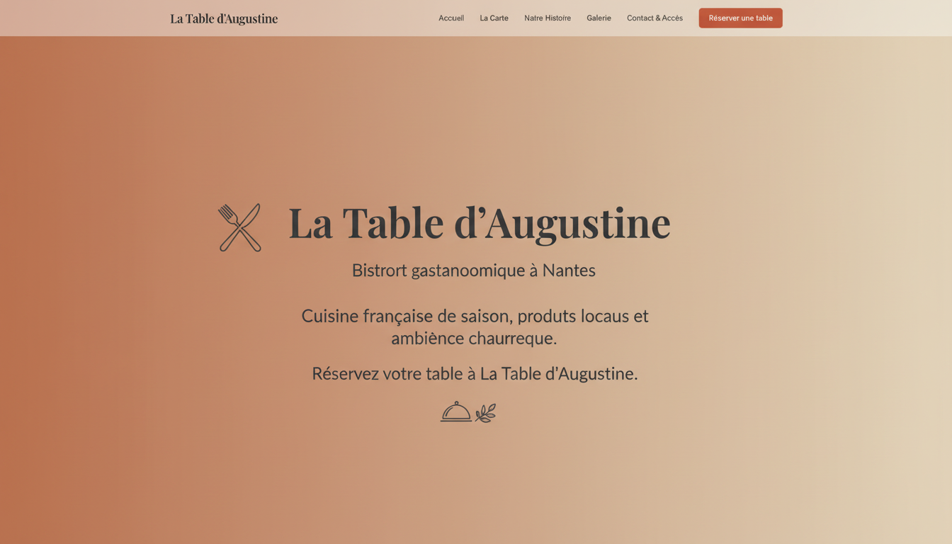 Aperçu du site La Table d'Augustine