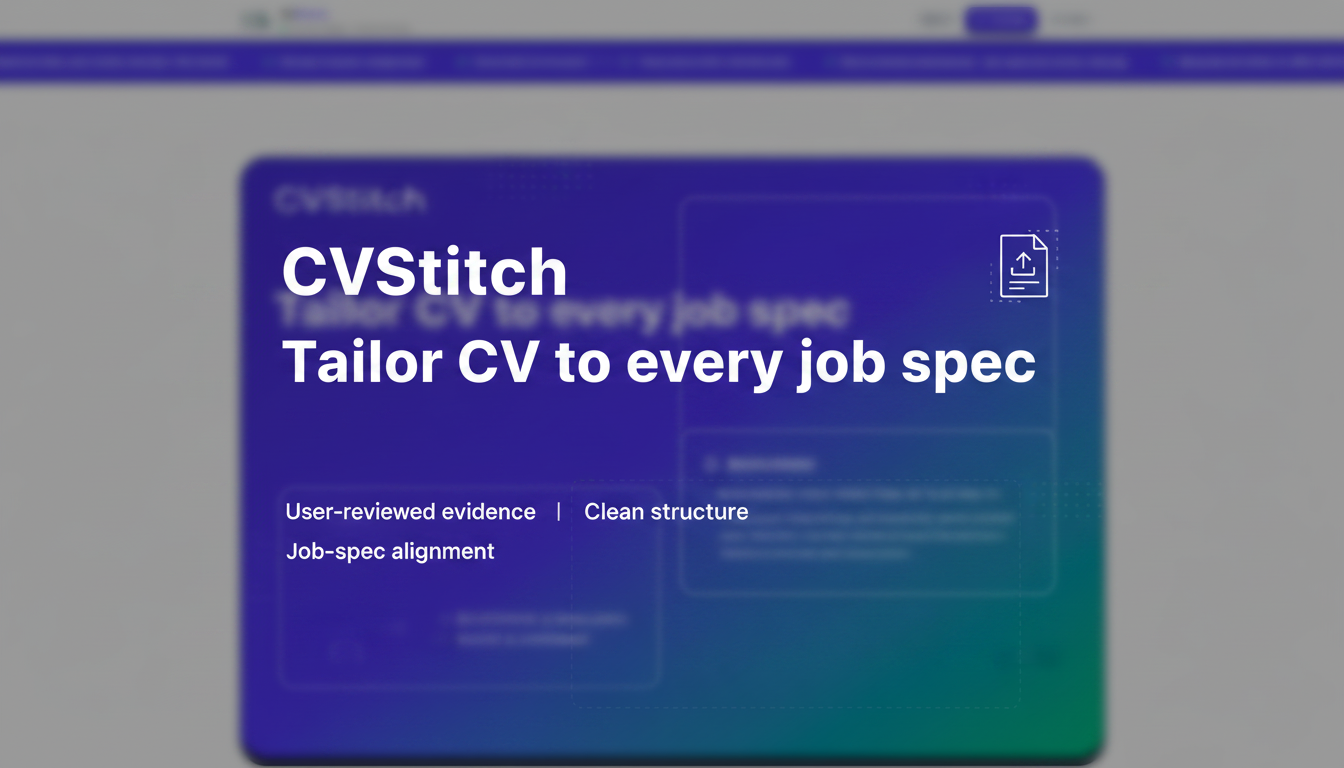 CVStitch by Evidentee | Tailor your CV for every job