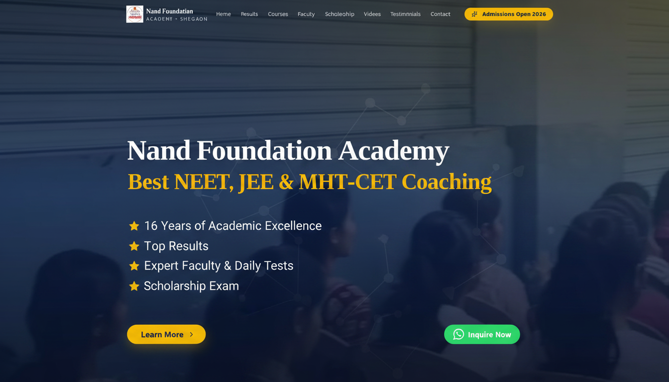 Nand Foundation Academy, Shegaon | Best NEET, JEE & MHT-CET Coaching