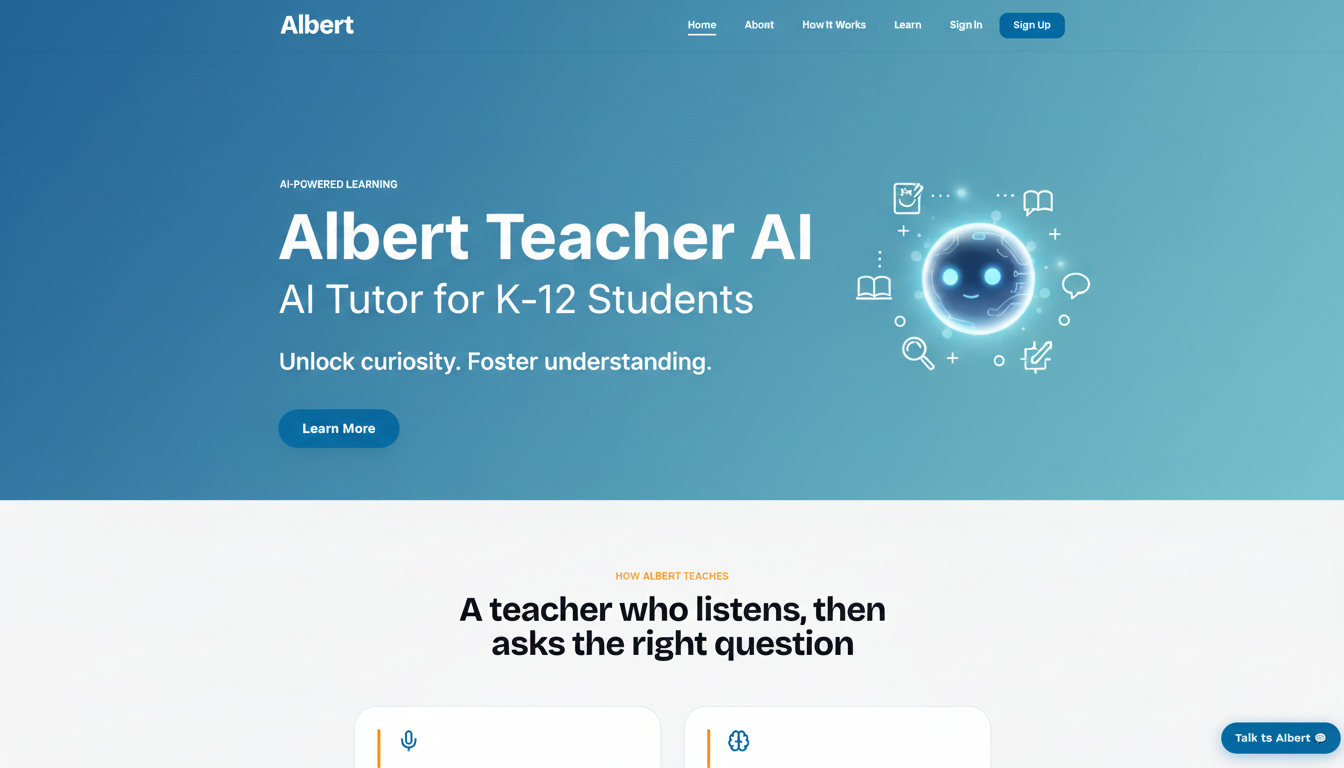 Albert Teacher AI – AI Tutor for K-12 Students