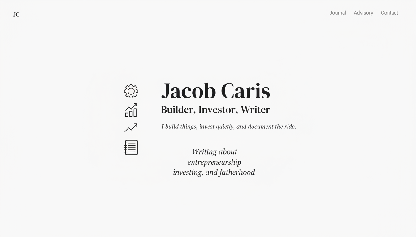 Jacob Caris — Builder, Investor, Writer