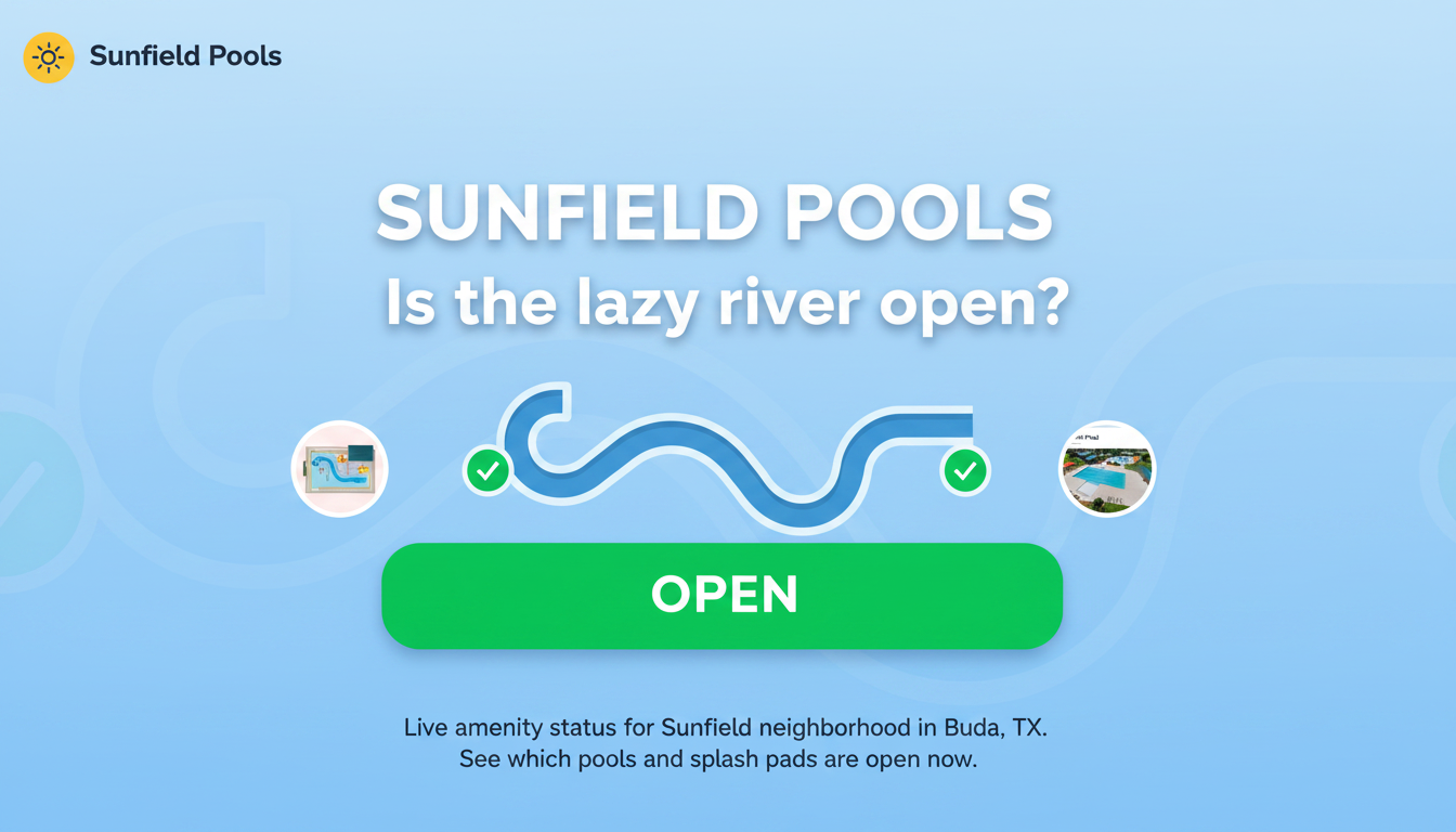 Sunfield Pools - Is the lazy river open?