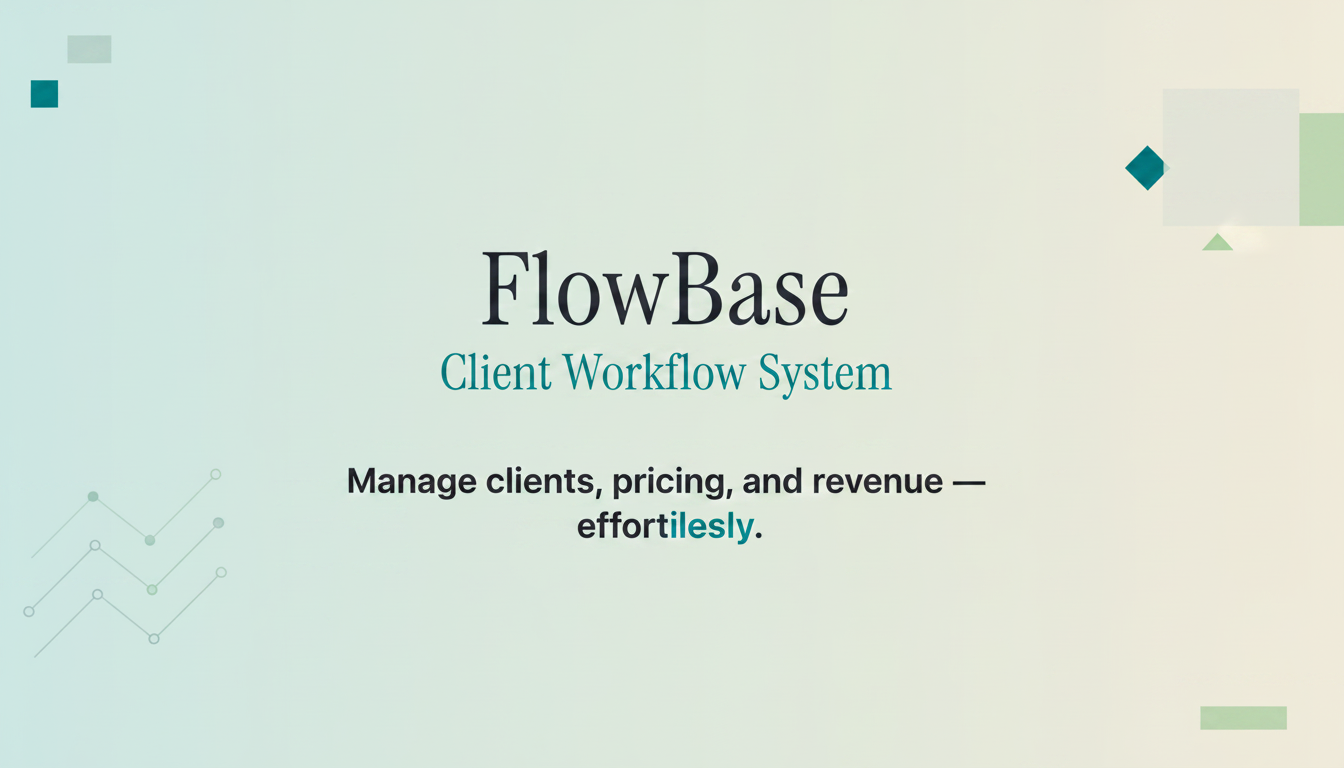 FlowBase — Lightweight Workflow System for Freelancers
