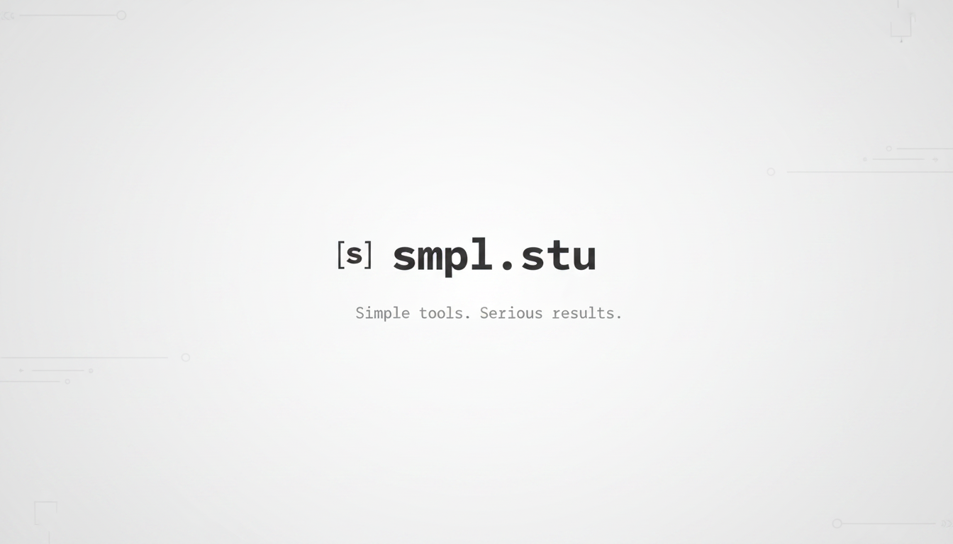 smpl.stu — Simple Tools for Service Businesses