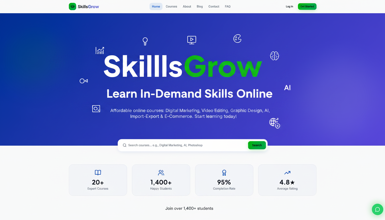 SkillsGrow – Learn In-Demand Skills Online