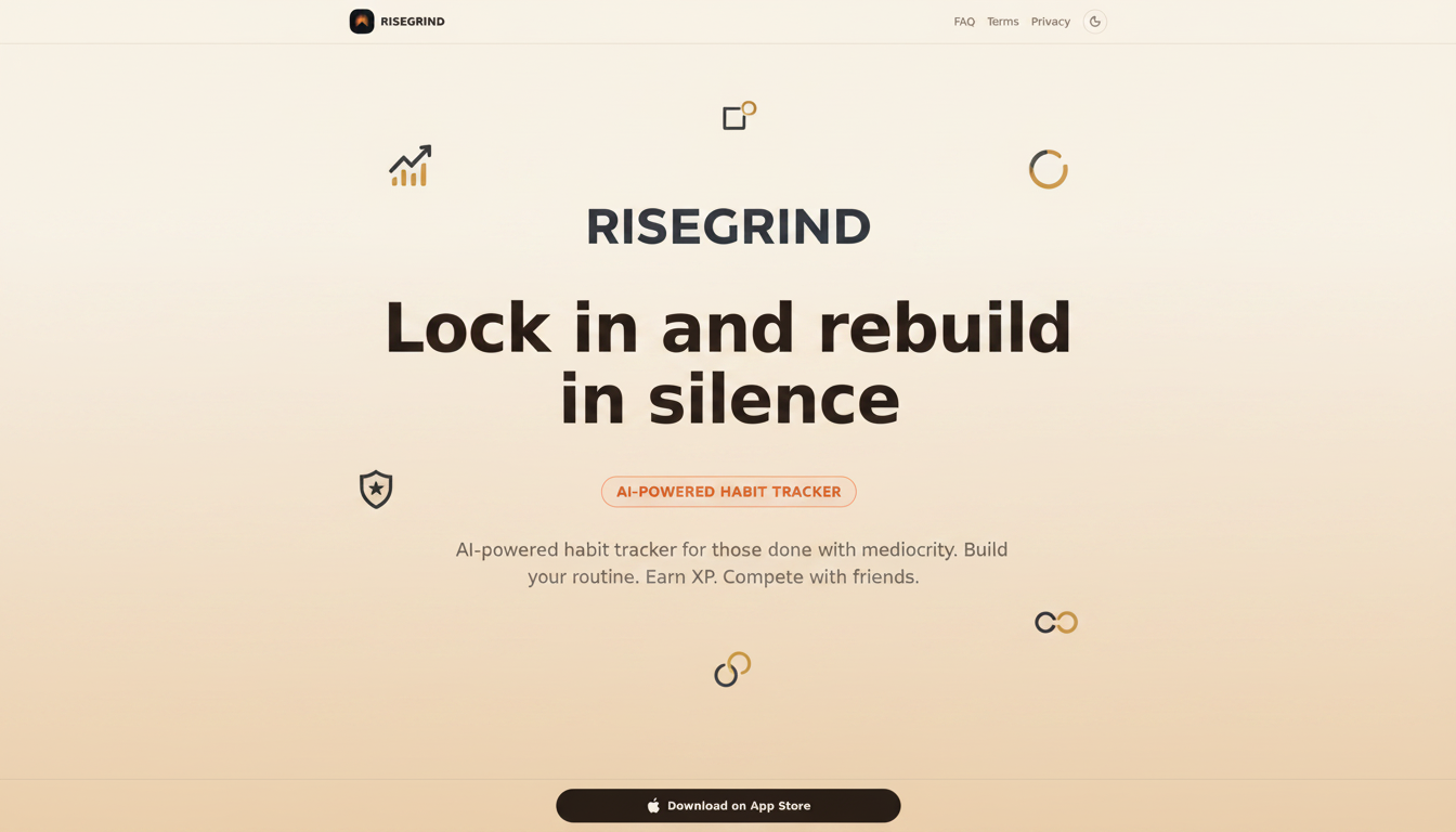 RiseGrind — 官网预览图