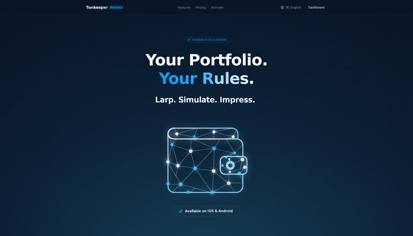 Tonkeeper Wallet — Realistic Prank & Demo Interface
