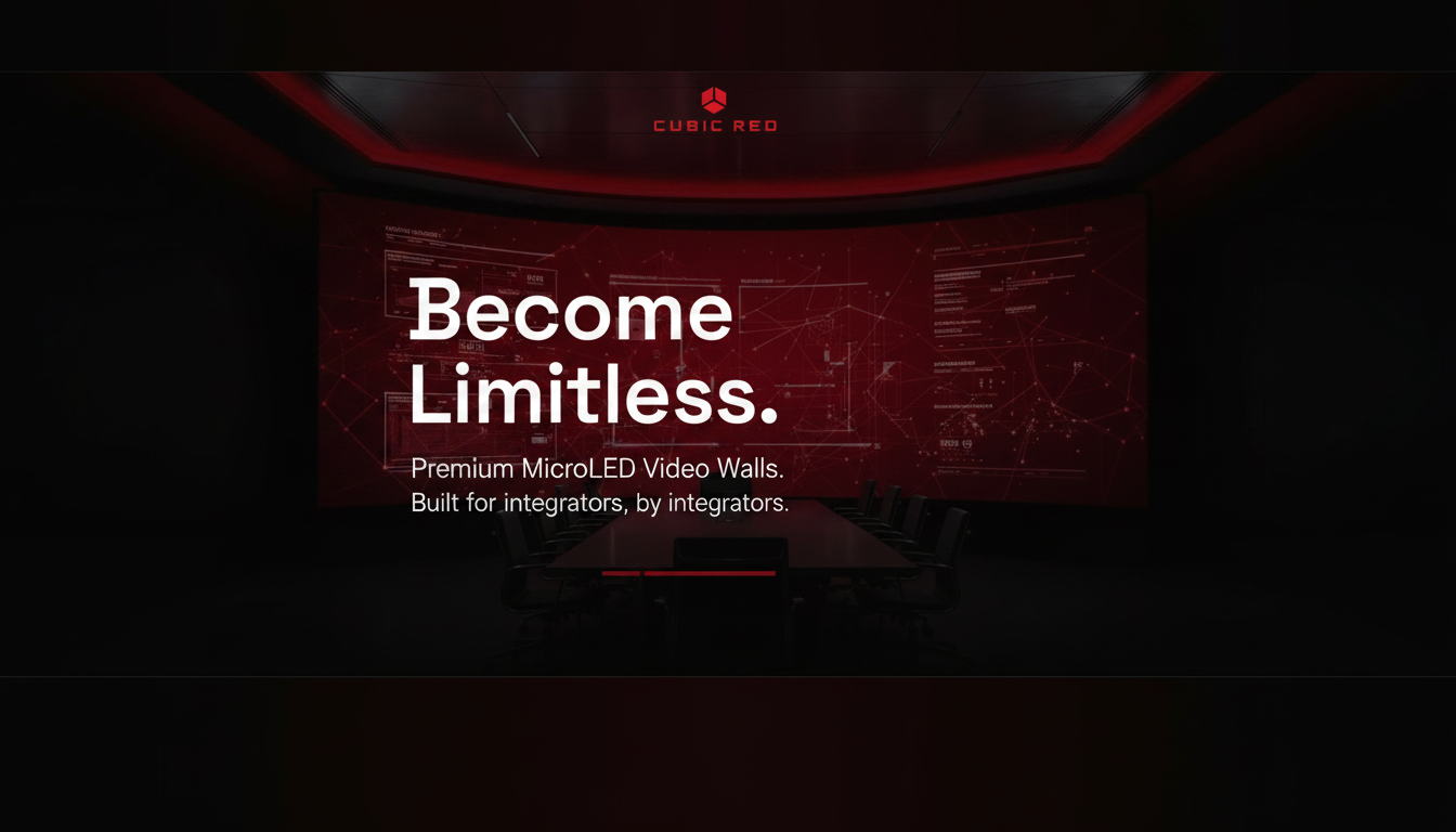 Cubic Red — Premium MicroLED Video Walls. Become Limitless.