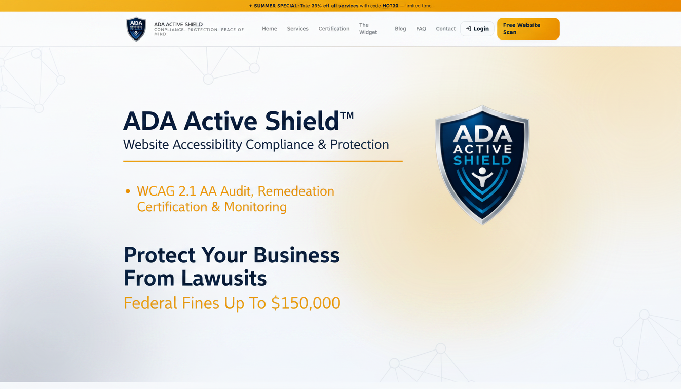 ADA Active Shield™ — Certified Accessible Websites