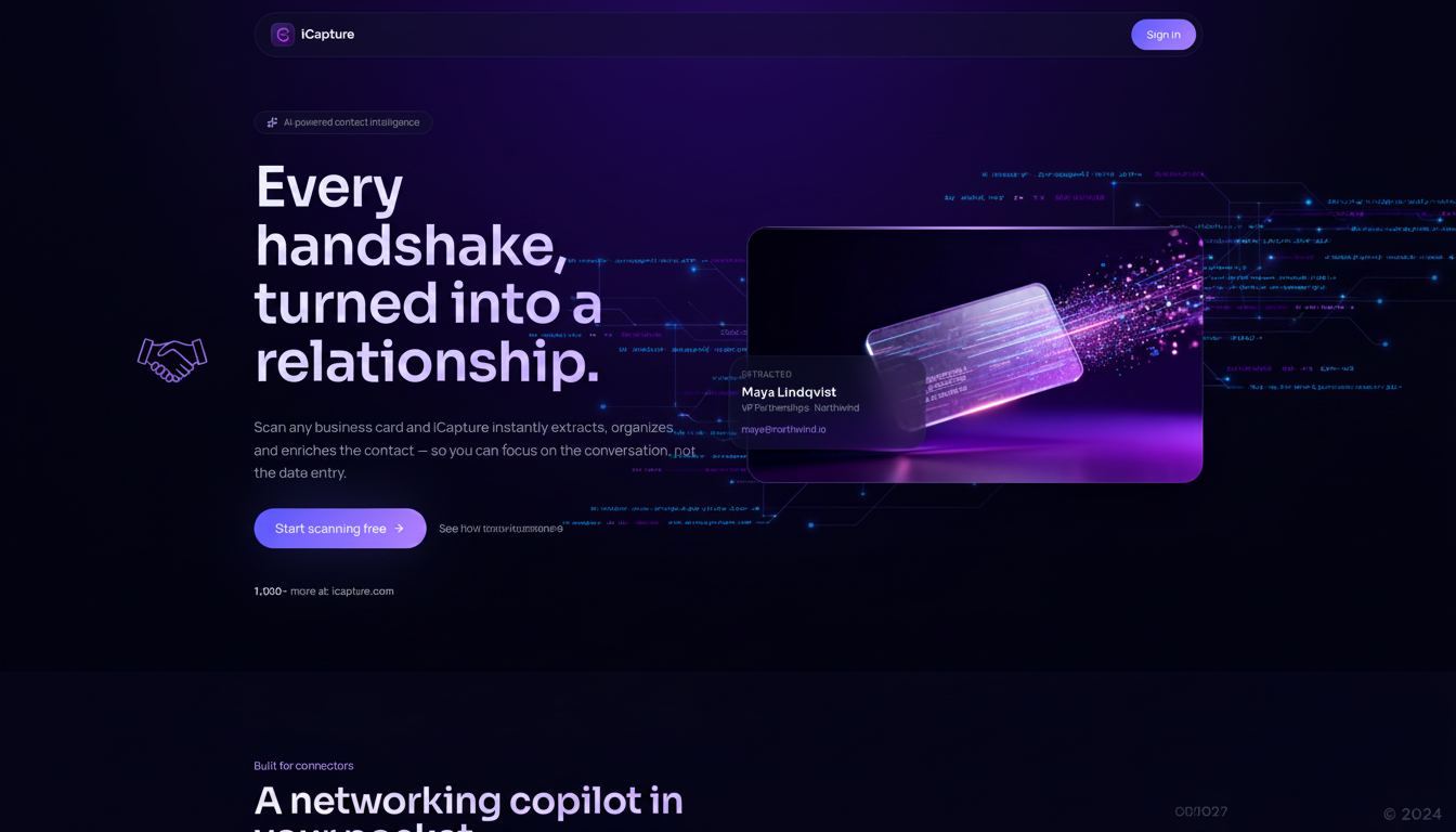 iCapture — Scan business cards, build your network
