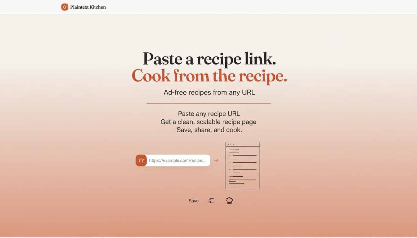 CookFromLink — Ad-free recipes from any URL or YouTube video