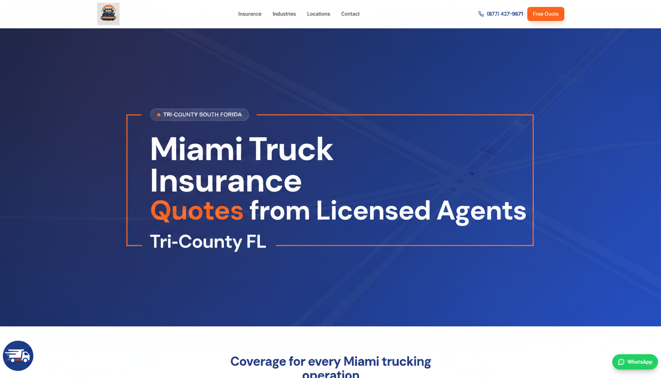 Miami Truck Insurance — Free Quotes from Licensed Agents | Tri-County FL