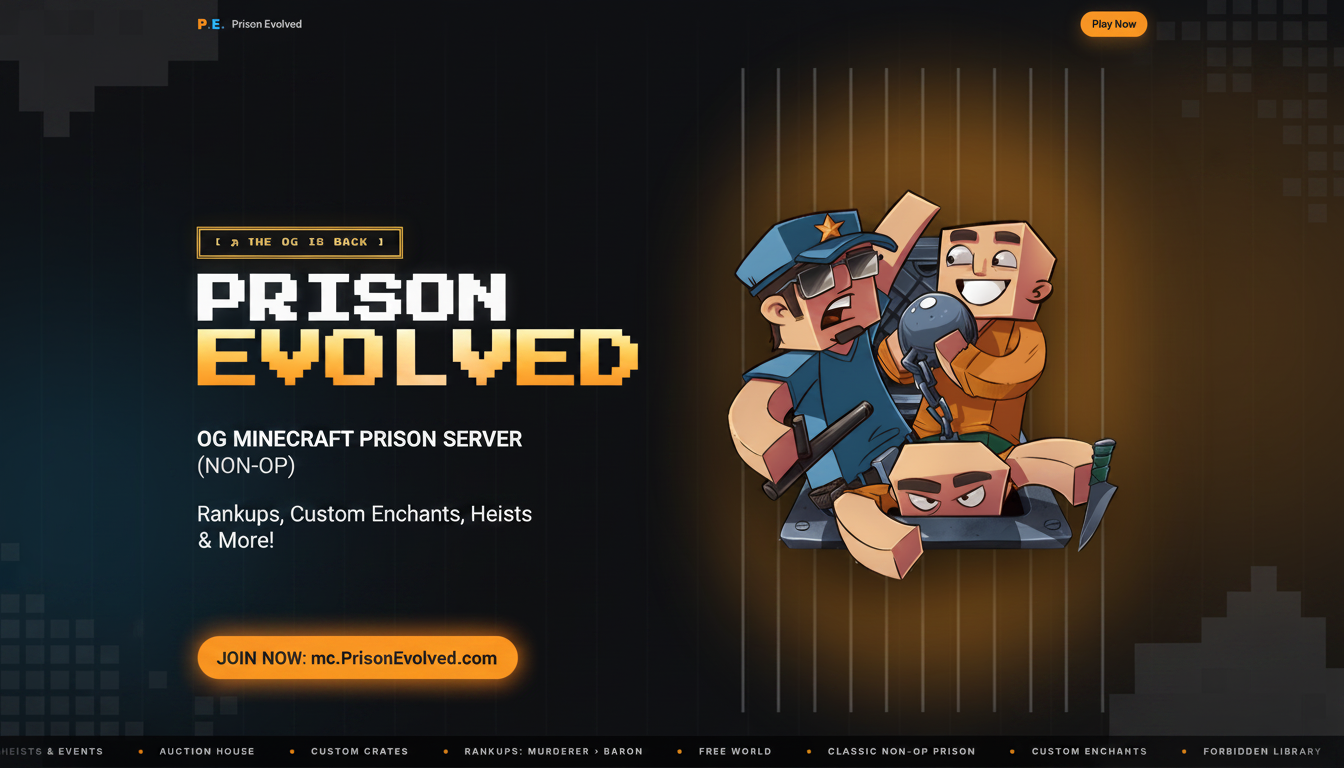 Best Classic Non-OP Prison Server | Prison Evolved (Minecraft 2026)