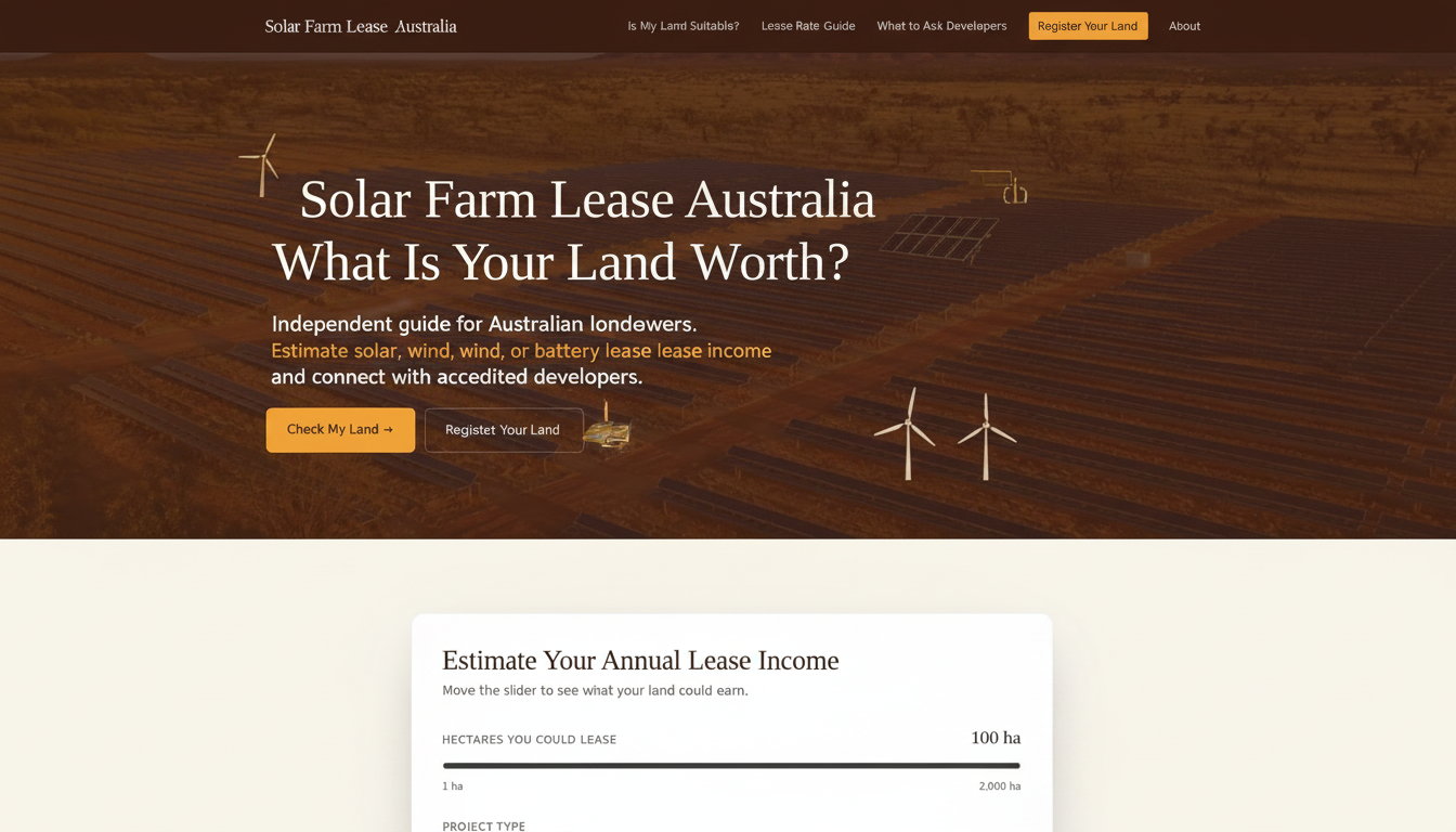 Solar Farm Lease Australia — What Is Your Land Worth?