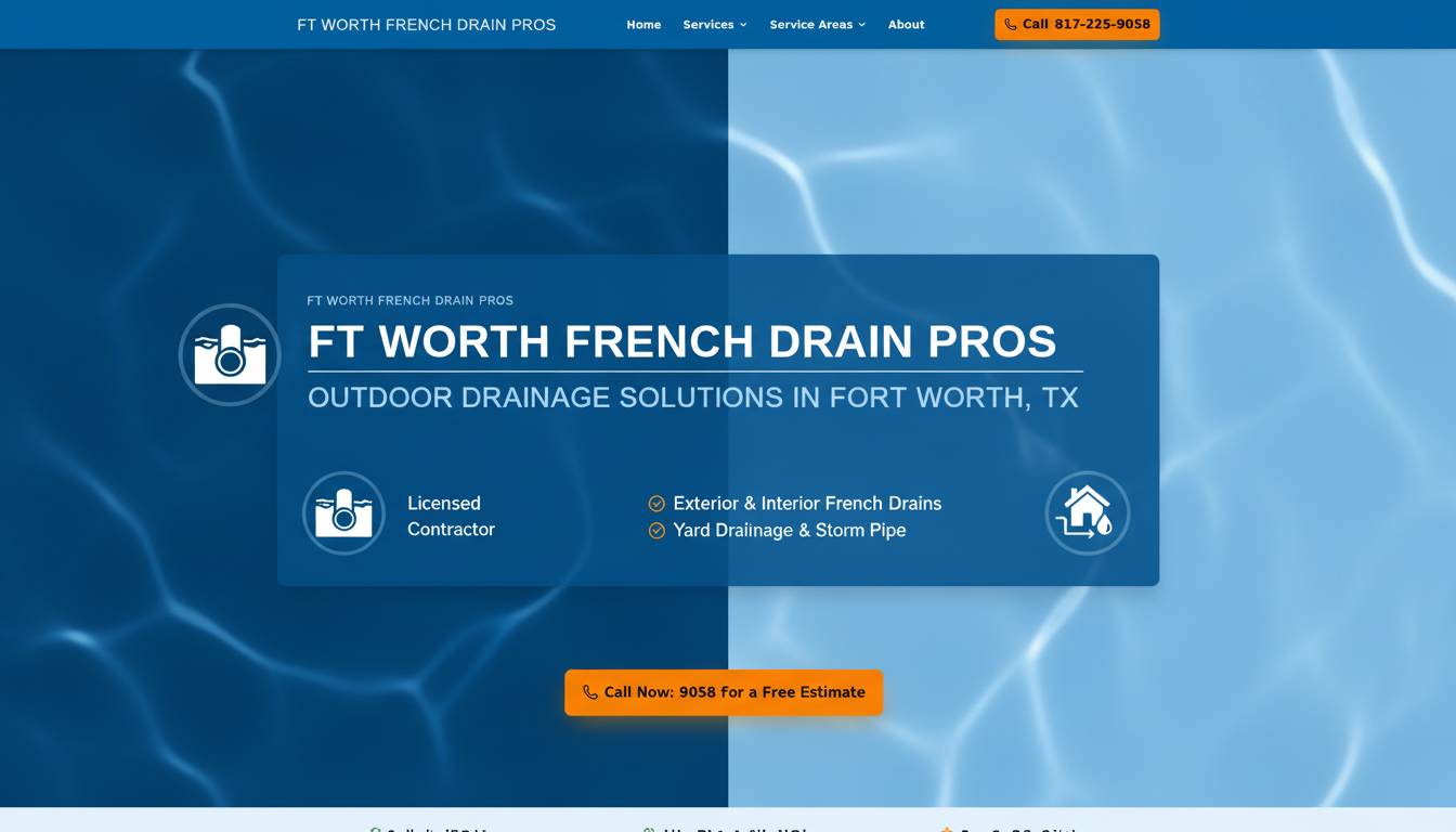 Ft Worth French Drain Pros | Outdoor Drainage Solutions in Fort Worth, TX