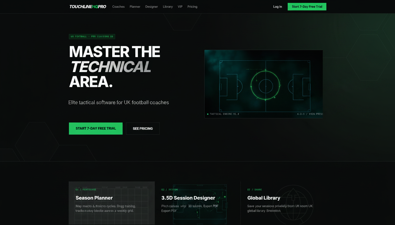 TouchlineHQ Pro — The tactical workspace for football coaches