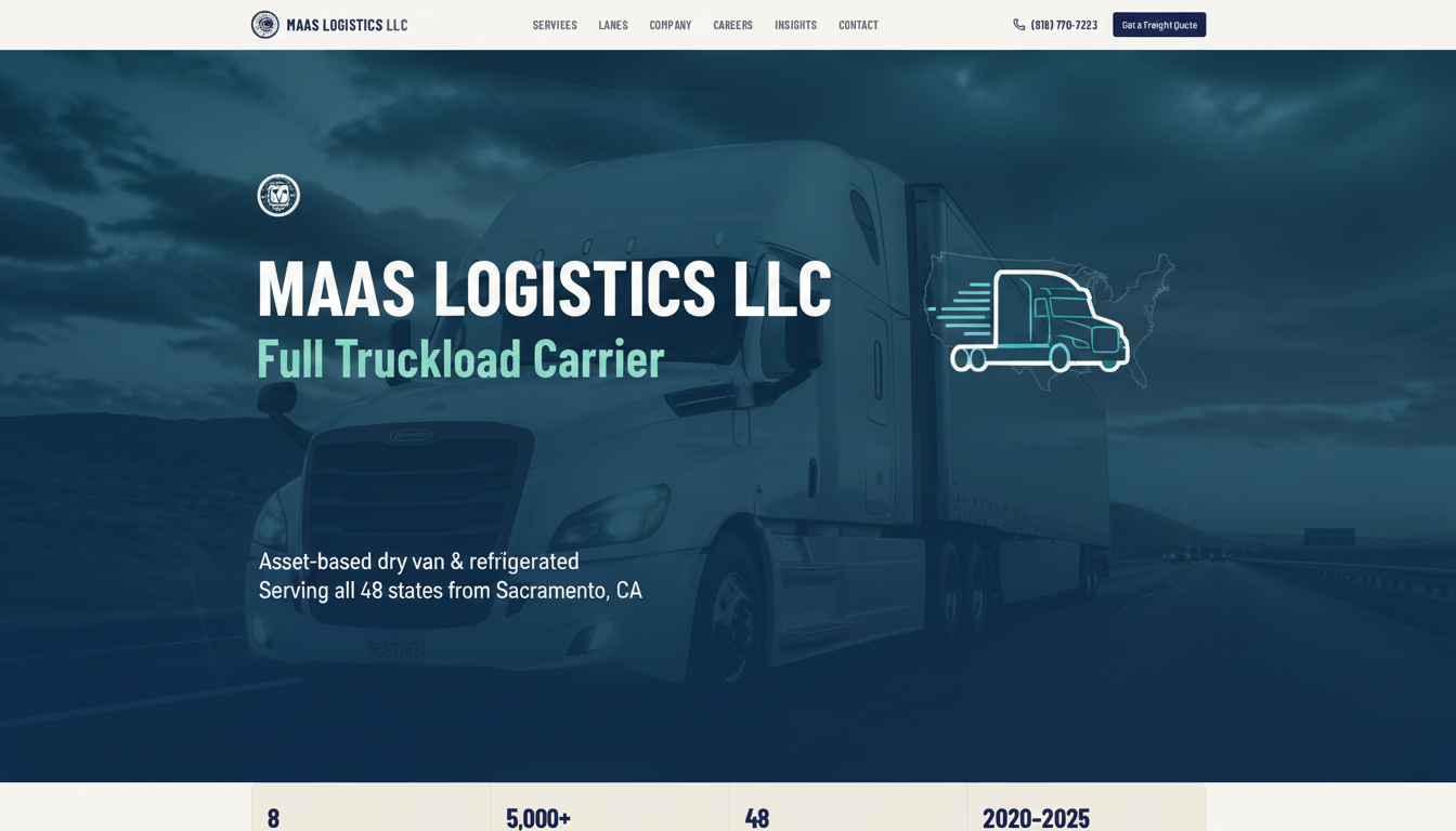Maas Logistics LLC website preview