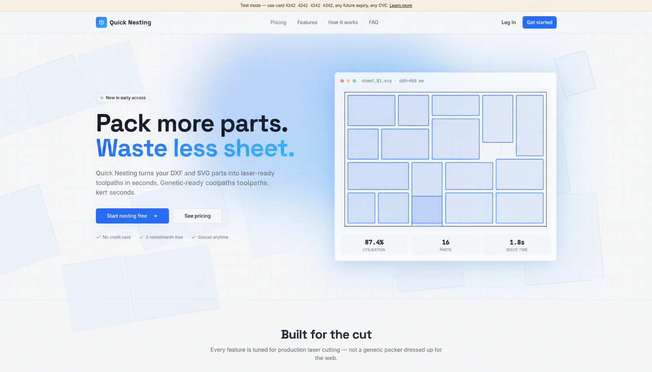 Quick Nesting, DXF & SVG nesting in your browser, Quick Nesting
