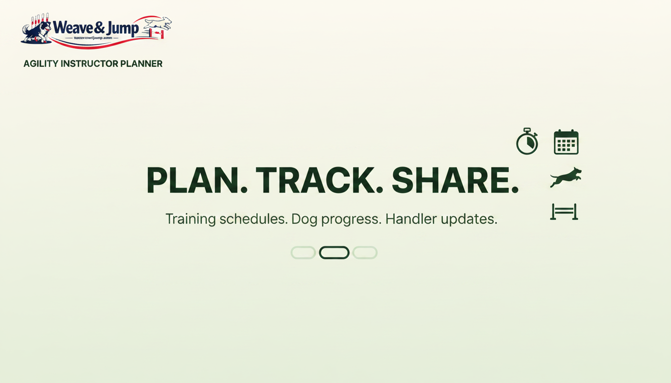 Weave & Jump — Dog Agility Instructor Planner
