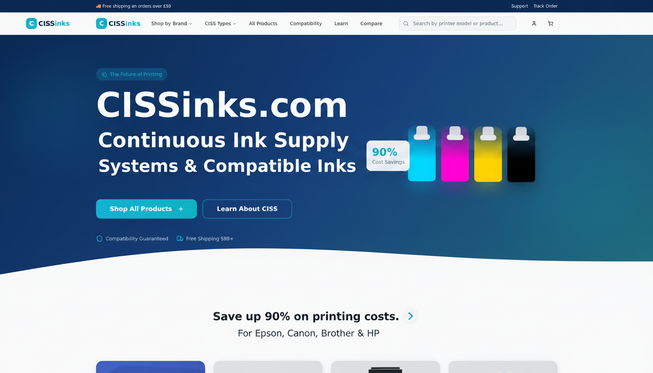 CISSinks.com | Continuous Ink Supply Systems & Compatible Inks