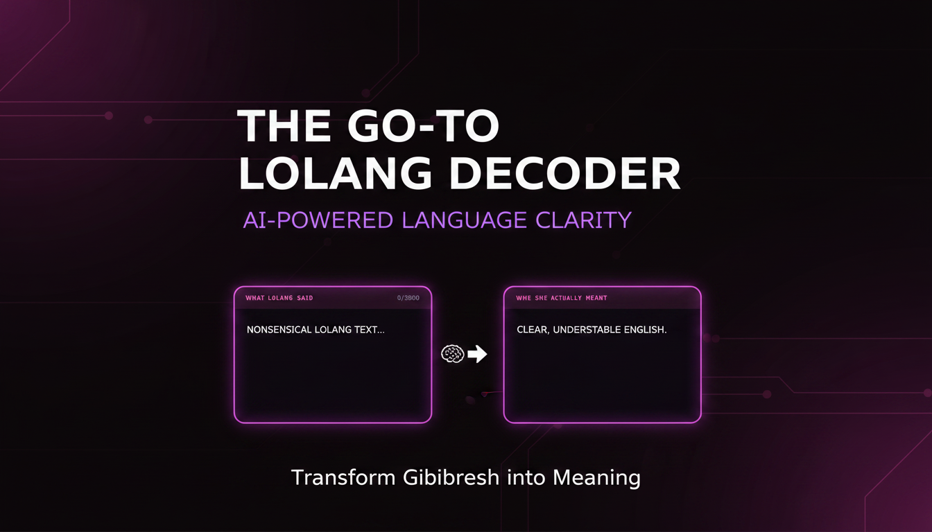 Lolang Decoder — What Is She Actually Saying?