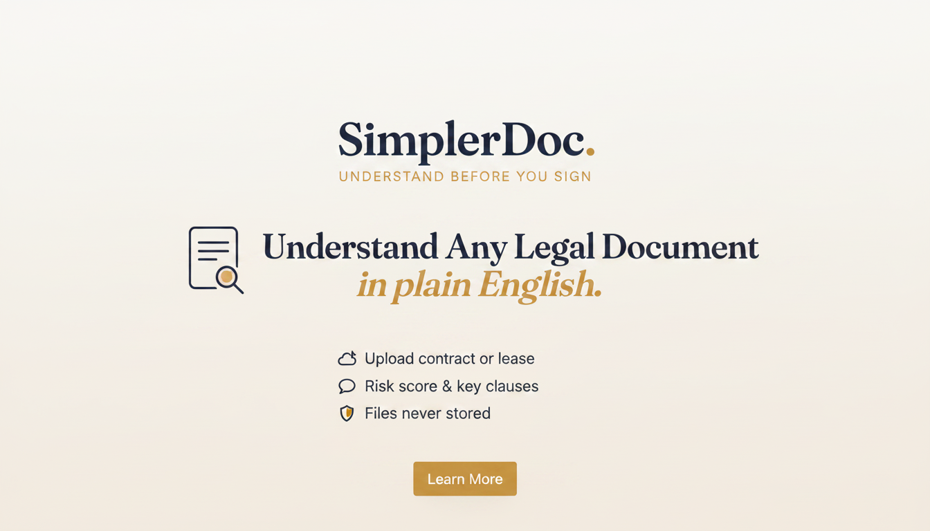 SimplerDoc — Understand Any Legal Document in Plain English