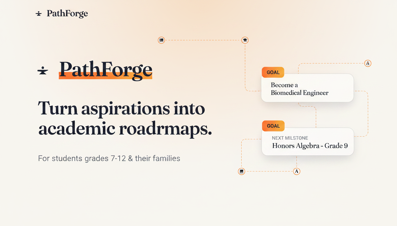 PathForge — From dreams to a 6-year academic plan