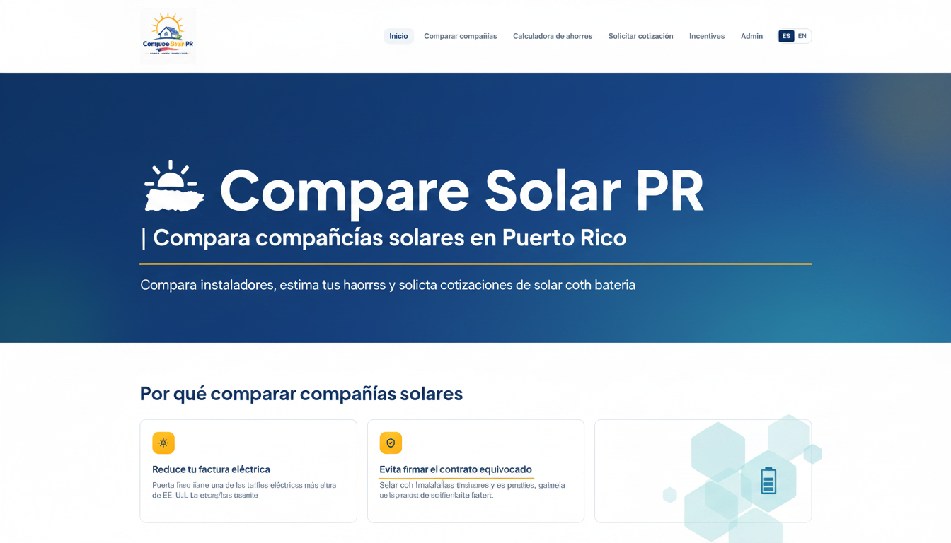 Compare Solar PR | Compara compañías solares en Puerto Rico