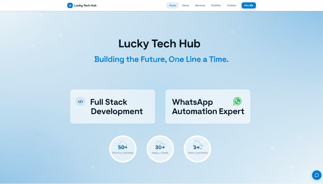 Lucky Tech Hub — Full Stack Developer & WhatsApp Automation Expert