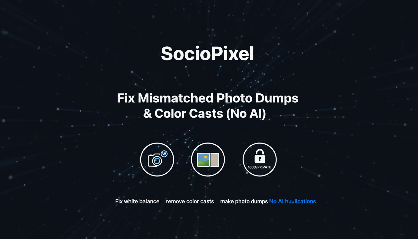 SocioPixel | Fix Mismatched Photo Dumps & Color Casts (No AI)