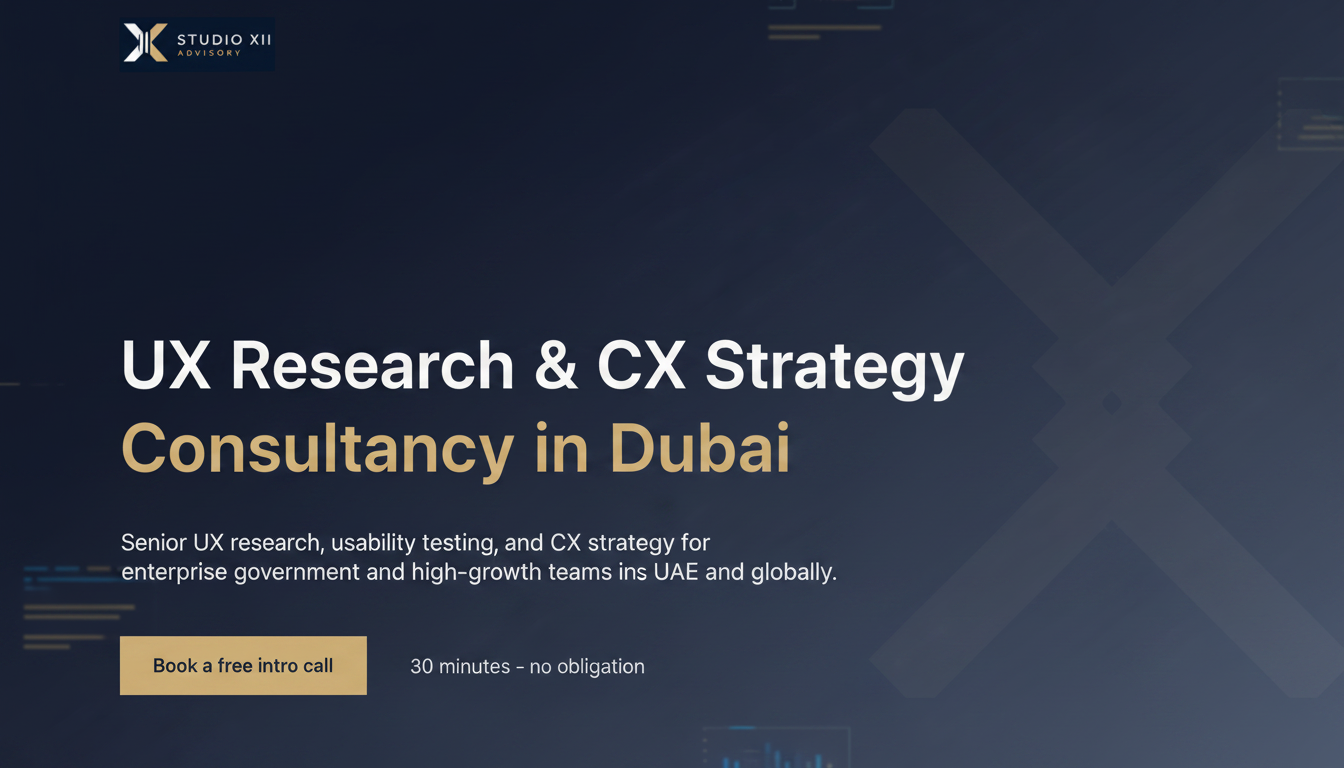 UX Research & CX Strategy Consultancy in Dubai — Studio XII