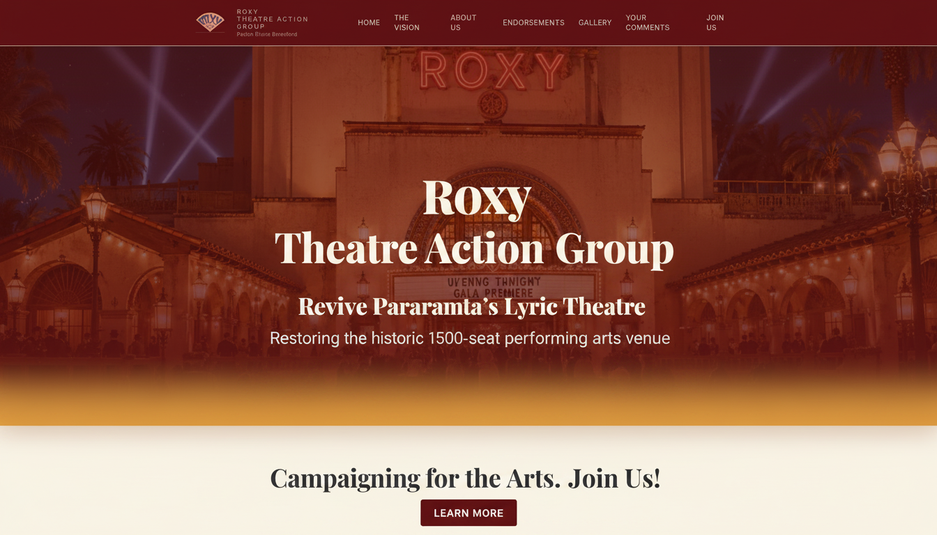 The Roxy Theatre Action Group — Revive Parramatta's Theatre