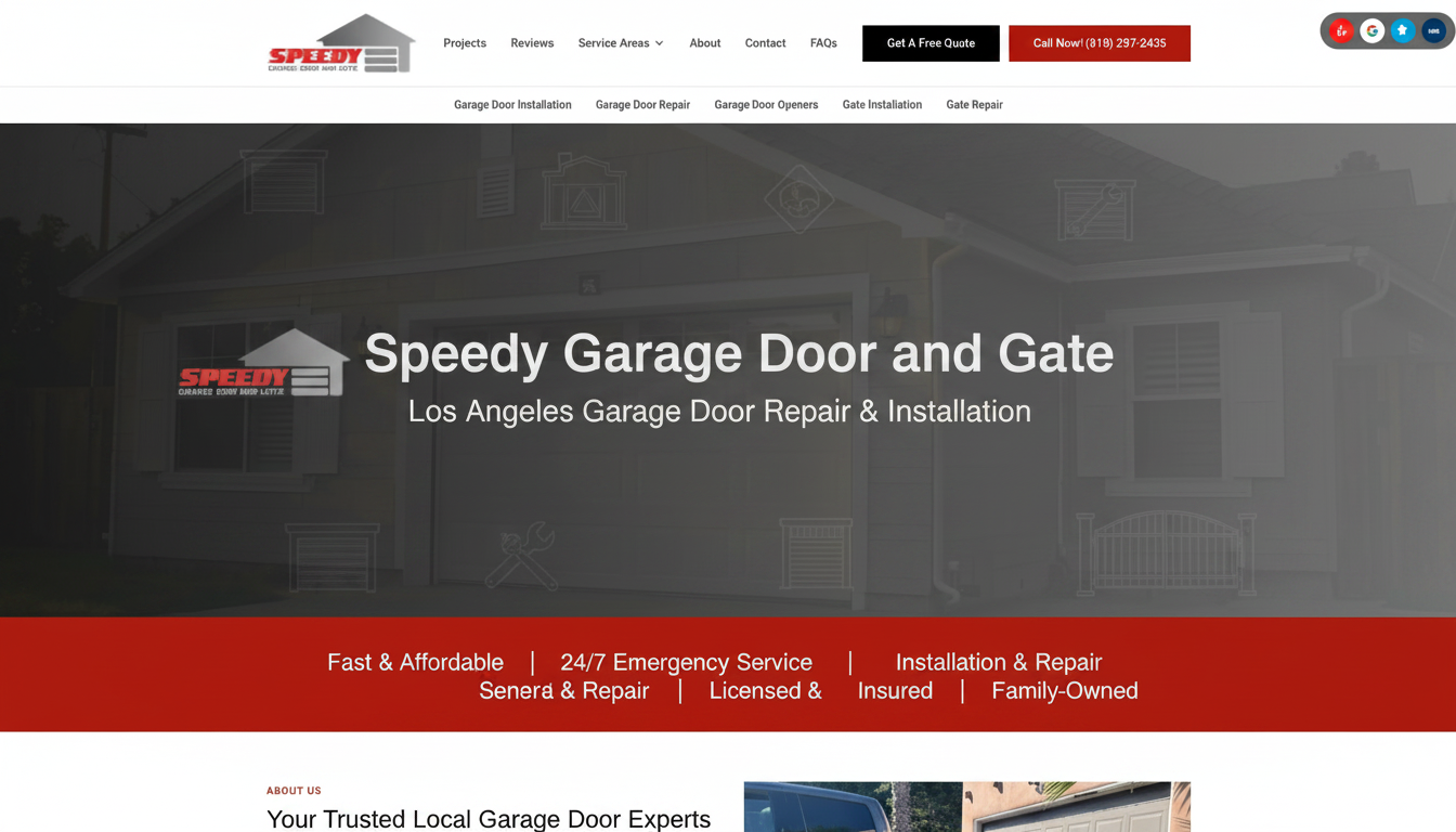 SPEEDY GARAGE DOOR AND GATE INC