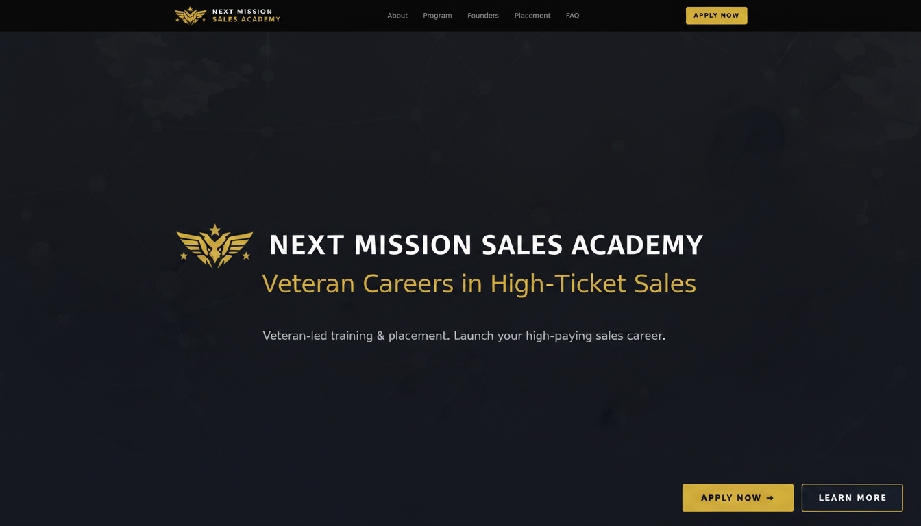 Next Mission Sales Academy — Military-to-Sales Career Training