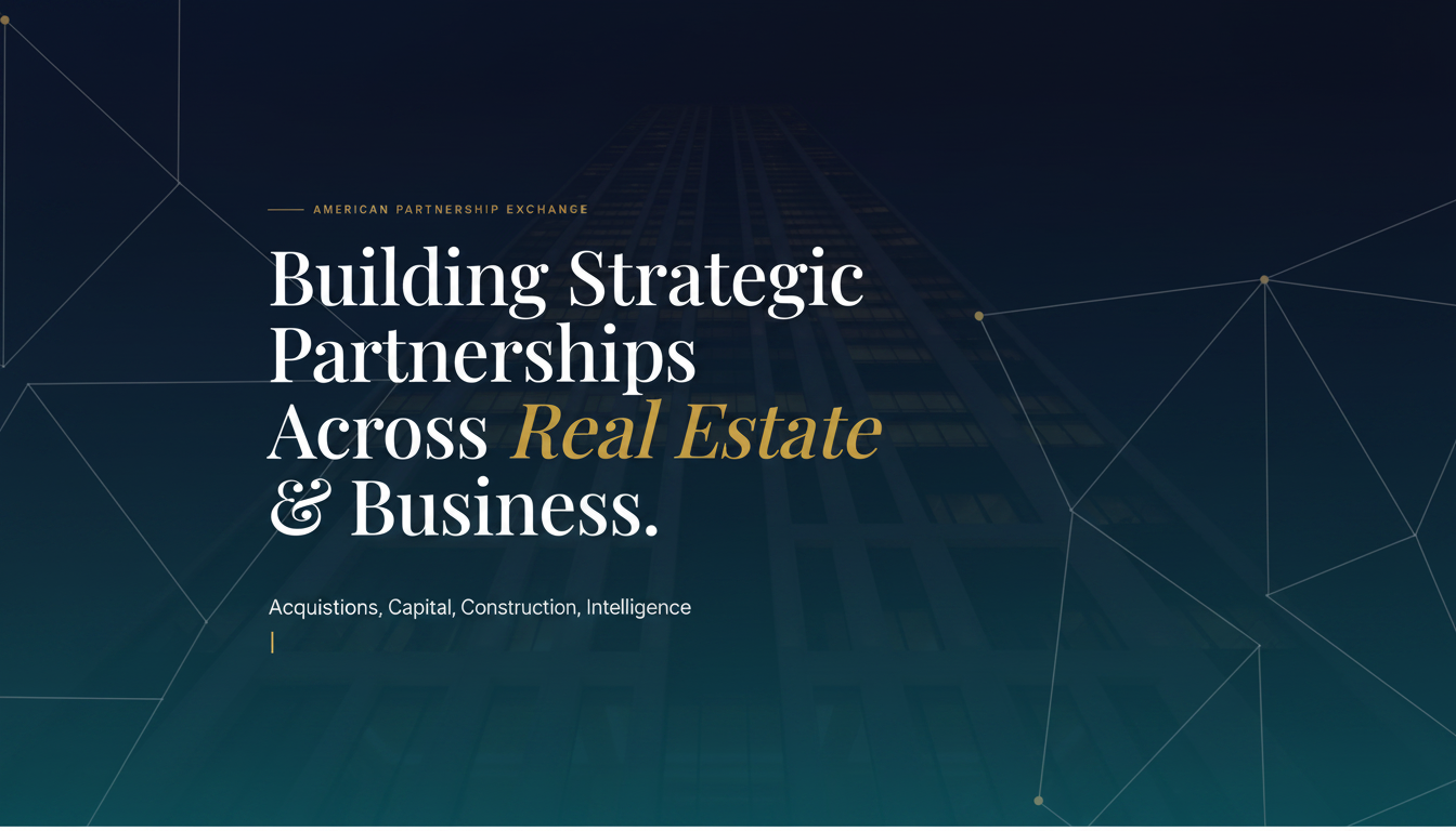 American Partnership Exchange · Strategic Partnerships in Real Estate ...