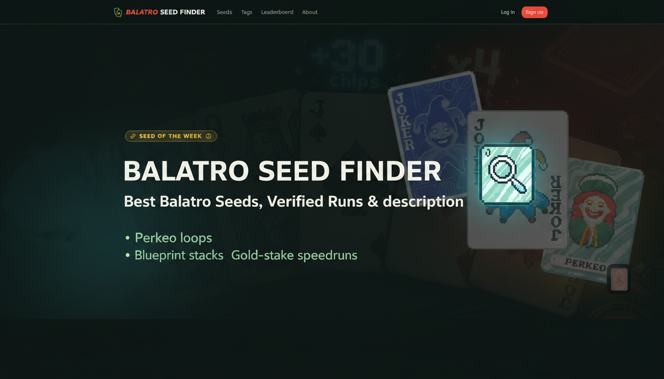 Balatro Seed Finder — Best Balatro Seeds & Codes