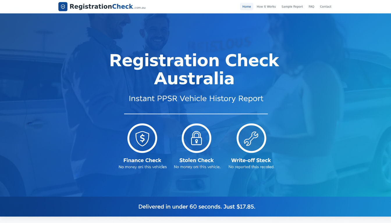 RegistrationCheck.com.au — Instant PPSR Vehicle Check