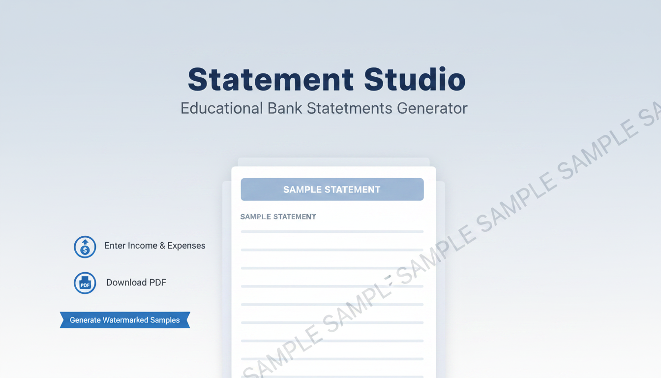 Statement Mockup Studio — Bank Statement Mockup Generator
