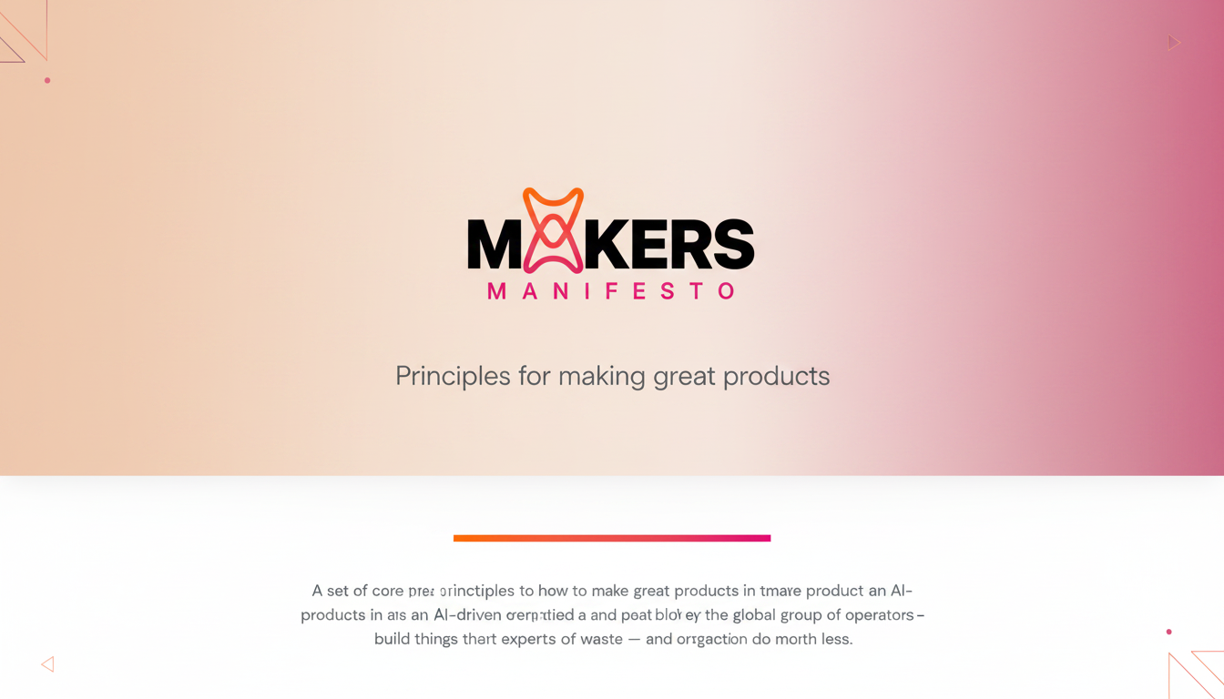 Makers Manifesto — Principles for making great products