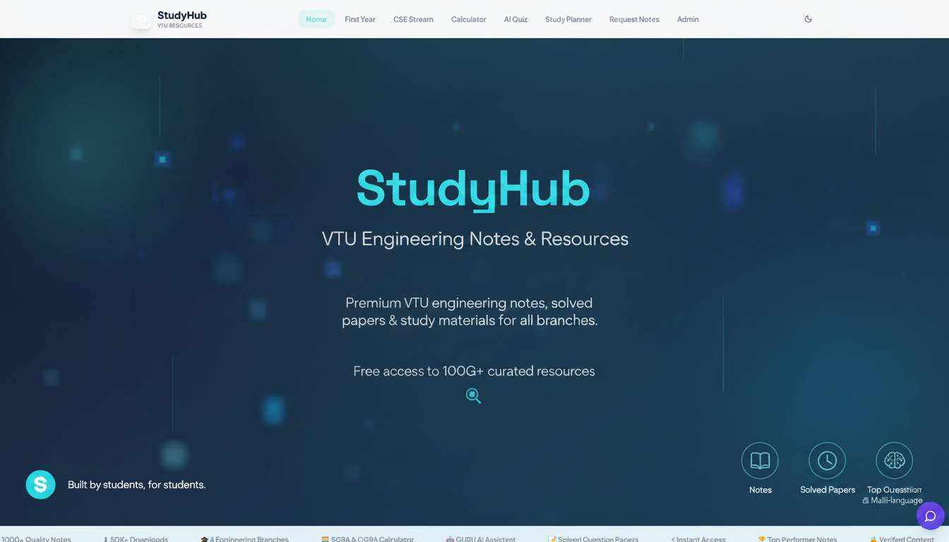 StudyHub — VTU Engineering Notes & Resources