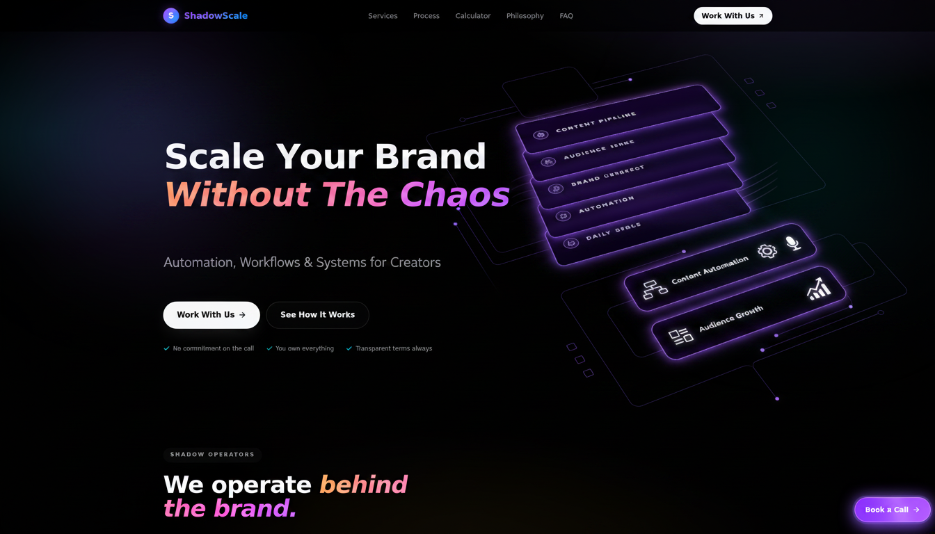 ShadowScale — Growth Operations For Creators & Influencers