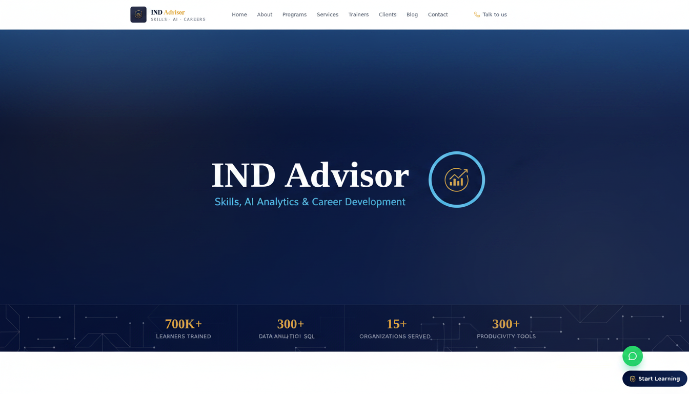 IND Advisor — Data Analytics, AI & Career Upskilling Platform