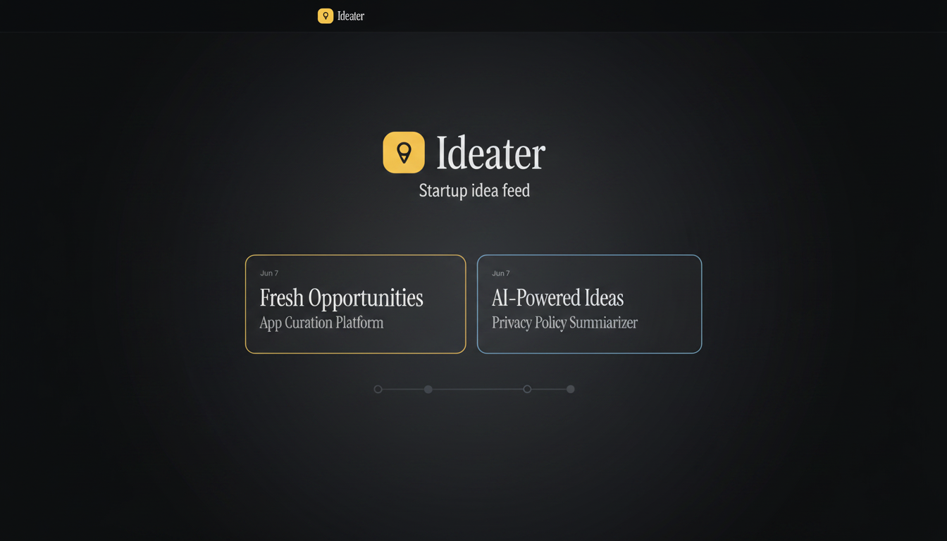Ideater — Startup idea feed — 官网预览图