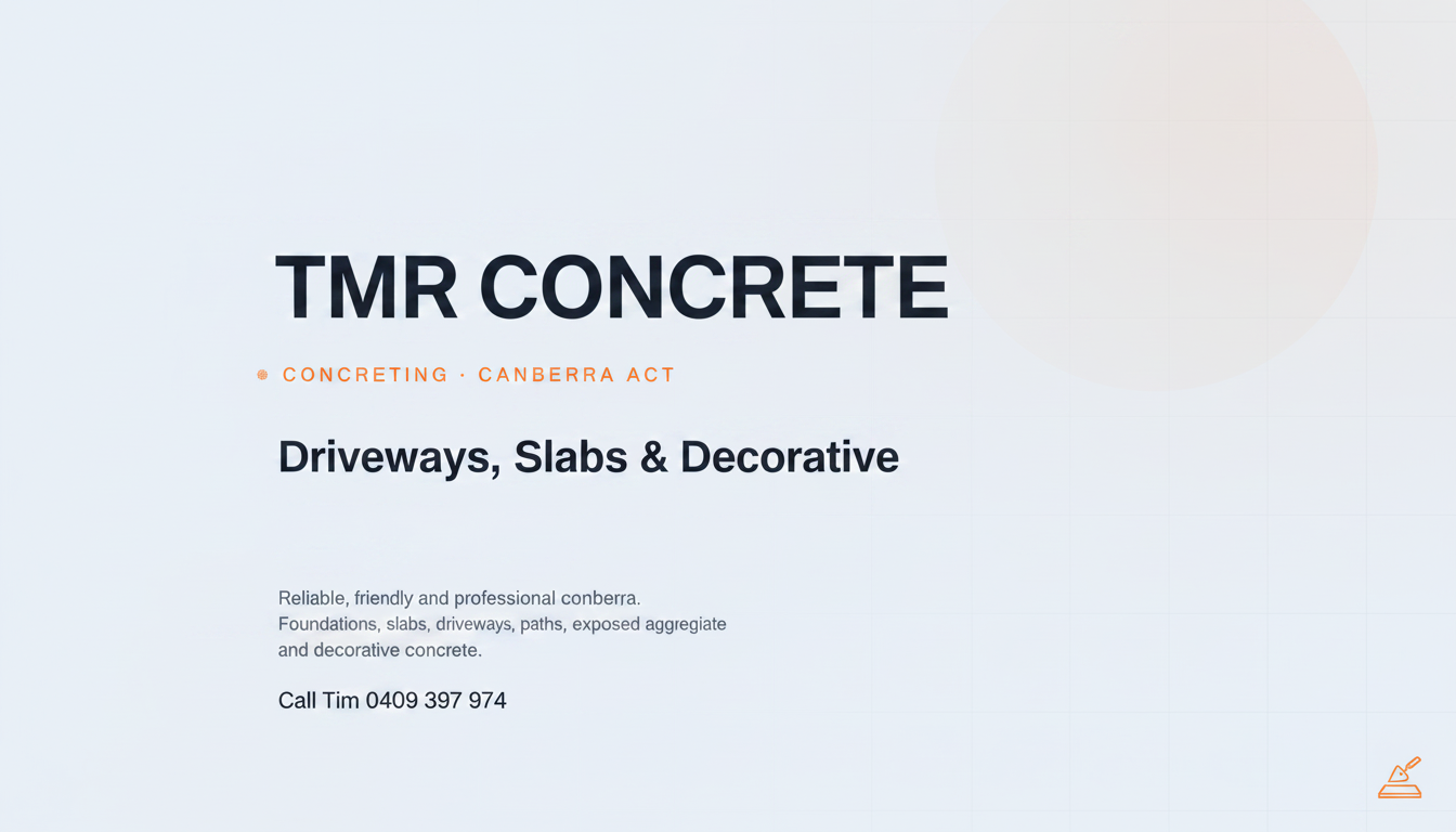 TMR Concrete | Concreting Canberra ACT — Driveways, Slabs & Decorative