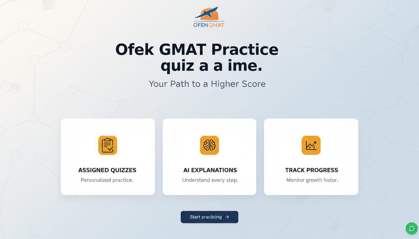 Ofek GMAT — AI-powered GMAT prep that actually works