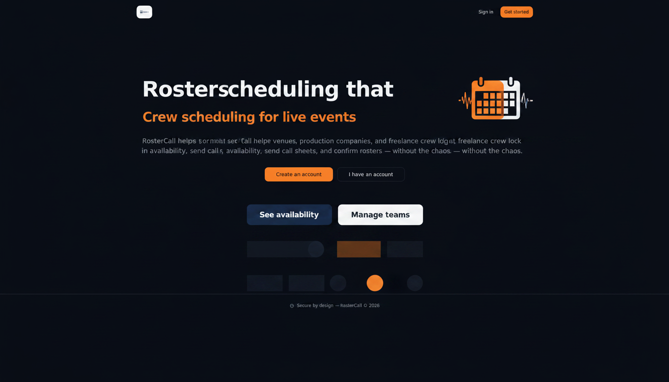 RosterCall — Crew scheduling built for live events