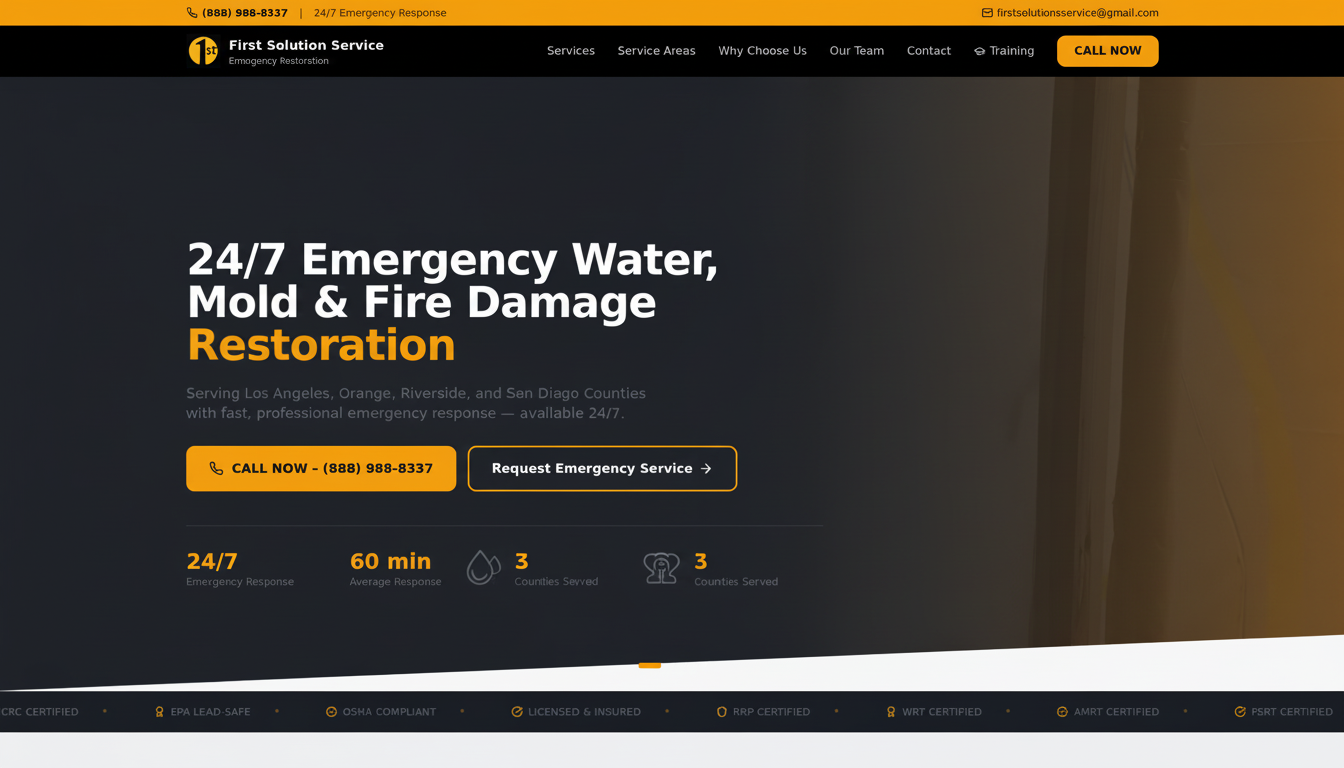 First Solution Service | 24/7 Emergency Water, Mold & Fire Restoration