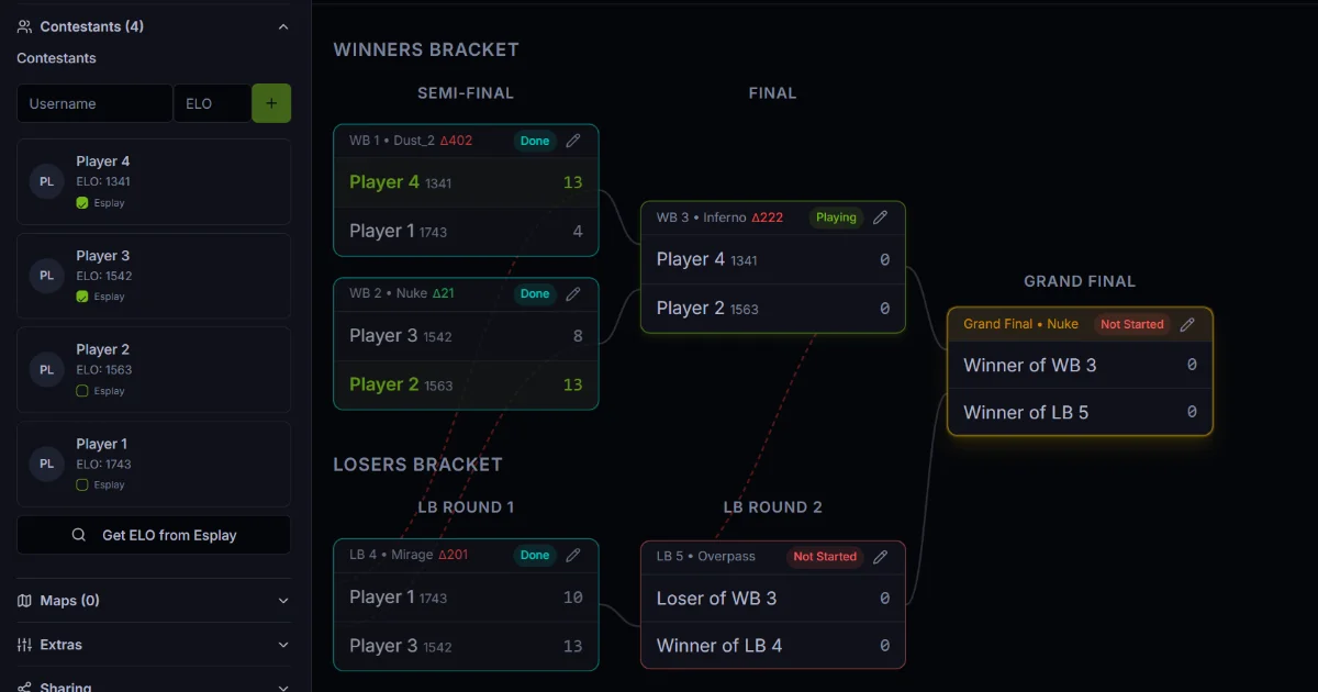 brackly - Create and Manage Tournament Brackets Online